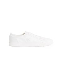 weiße Segeltuch niedrige Sneakers von Calvin Klein Jeans