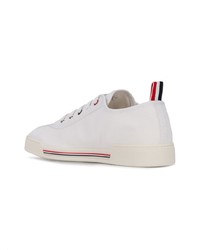 weiße Segeltuch niedrige Sneakers von Thom Browne