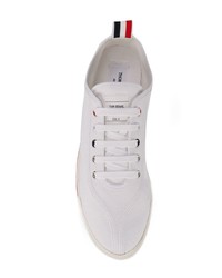 weiße Segeltuch niedrige Sneakers von Thom Browne