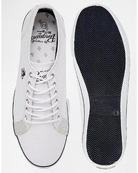 weiße Segeltuch niedrige Sneakers von Original Penguin