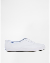 weiße Segeltuch niedrige Sneakers von Keds