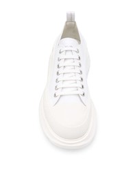 weiße Segeltuch niedrige Sneakers von Alexander McQueen