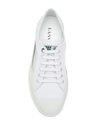 weiße Segeltuch niedrige Sneakers von Lanvin