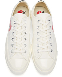 weiße Segeltuch niedrige Sneakers von Comme des Garcons