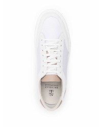 weiße Segeltuch niedrige Sneakers von Brunello Cucinelli