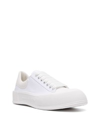 weiße Segeltuch niedrige Sneakers von Alexander McQueen