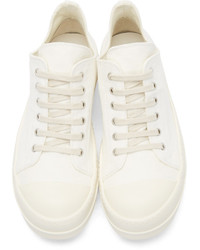 weiße Segeltuch niedrige Sneakers von Rick Owens