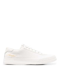 weiße Segeltuch niedrige Sneakers von Emporio Armani