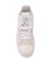 weiße Segeltuch niedrige Sneakers von Maison Margiela