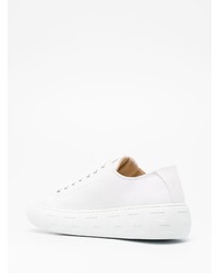weiße Segeltuch niedrige Sneakers von Versace