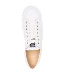 weiße Segeltuch niedrige Sneakers von Versace