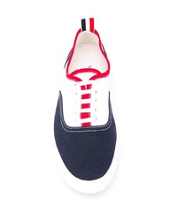 weiße Segeltuch niedrige Sneakers von Thom Browne