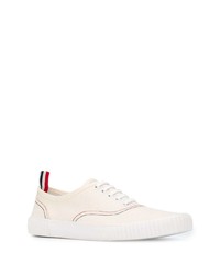 weiße Segeltuch niedrige Sneakers von Thom Browne