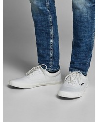 weiße Segeltuch niedrige Sneakers von Jack & Jones