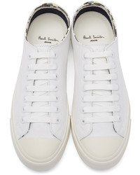 weiße Segeltuch niedrige Sneakers von Paul Smith