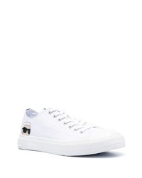 weiße Segeltuch niedrige Sneakers von Karl Lagerfeld