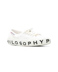 weiße Segeltuch niedrige Sneakers von Philosophy di Lorenzo Serafini