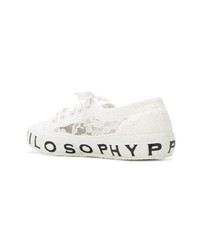 weiße Segeltuch niedrige Sneakers von Philosophy di Lorenzo Serafini