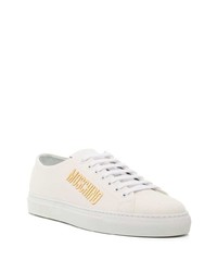 weiße Segeltuch niedrige Sneakers von Moschino