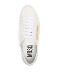 weiße Segeltuch niedrige Sneakers von Moschino