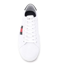 weiße Segeltuch niedrige Sneakers von Tommy Hilfiger