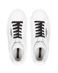 weiße Segeltuch niedrige Sneakers von Dolce & Gabbana