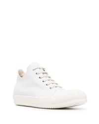 weiße Segeltuch niedrige Sneakers von Rick Owens DRKSHDW