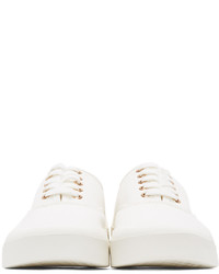 weiße Segeltuch niedrige Sneakers von MAISON KITSUNÉ