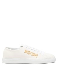 weiße Segeltuch niedrige Sneakers von Moschino