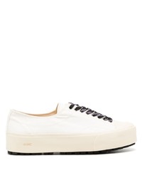 weiße Segeltuch niedrige Sneakers von Oamc