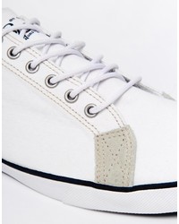 weiße Segeltuch niedrige Sneakers von Original Penguin