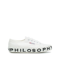 weiße Segeltuch niedrige Sneakers von Philosophy di Lorenzo Serafini