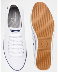 weiße Segeltuch niedrige Sneakers von Fred Perry