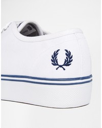 weiße Segeltuch niedrige Sneakers von Fred Perry