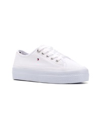weiße Segeltuch niedrige Sneakers von Tommy Hilfiger