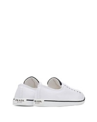 weiße Segeltuch niedrige Sneakers von Prada