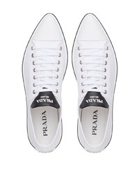 weiße Segeltuch niedrige Sneakers von Prada