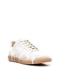 weiße Segeltuch niedrige Sneakers von Maison Margiela