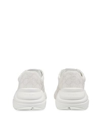 weiße Segeltuch niedrige Sneakers von Gucci