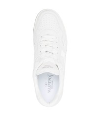 weiße Segeltuch niedrige Sneakers von Valentino Garavani