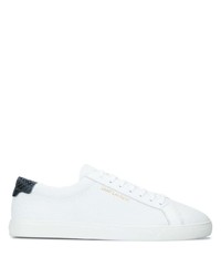 weiße Segeltuch niedrige Sneakers von Saint Laurent