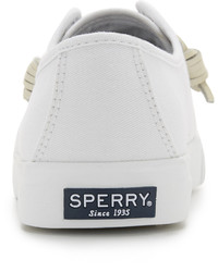 weiße Segeltuch niedrige Sneakers von Sperry