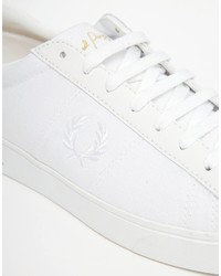 weiße Segeltuch niedrige Sneakers von Fred Perry