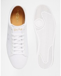 weiße Segeltuch niedrige Sneakers von Fred Perry