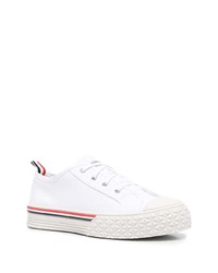 weiße Segeltuch niedrige Sneakers von Thom Browne