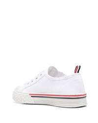 weiße Segeltuch niedrige Sneakers von Thom Browne