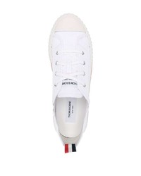 weiße Segeltuch niedrige Sneakers von Thom Browne