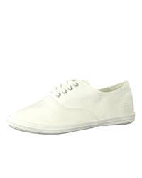 weiße Segeltuch niedrige Sneakers von Tamaris