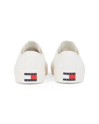 weiße Segeltuch niedrige Sneakers von Tommy Jeans