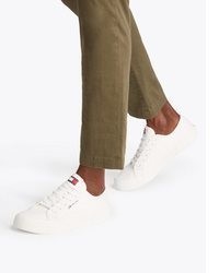 weiße Segeltuch niedrige Sneakers von Tommy Jeans